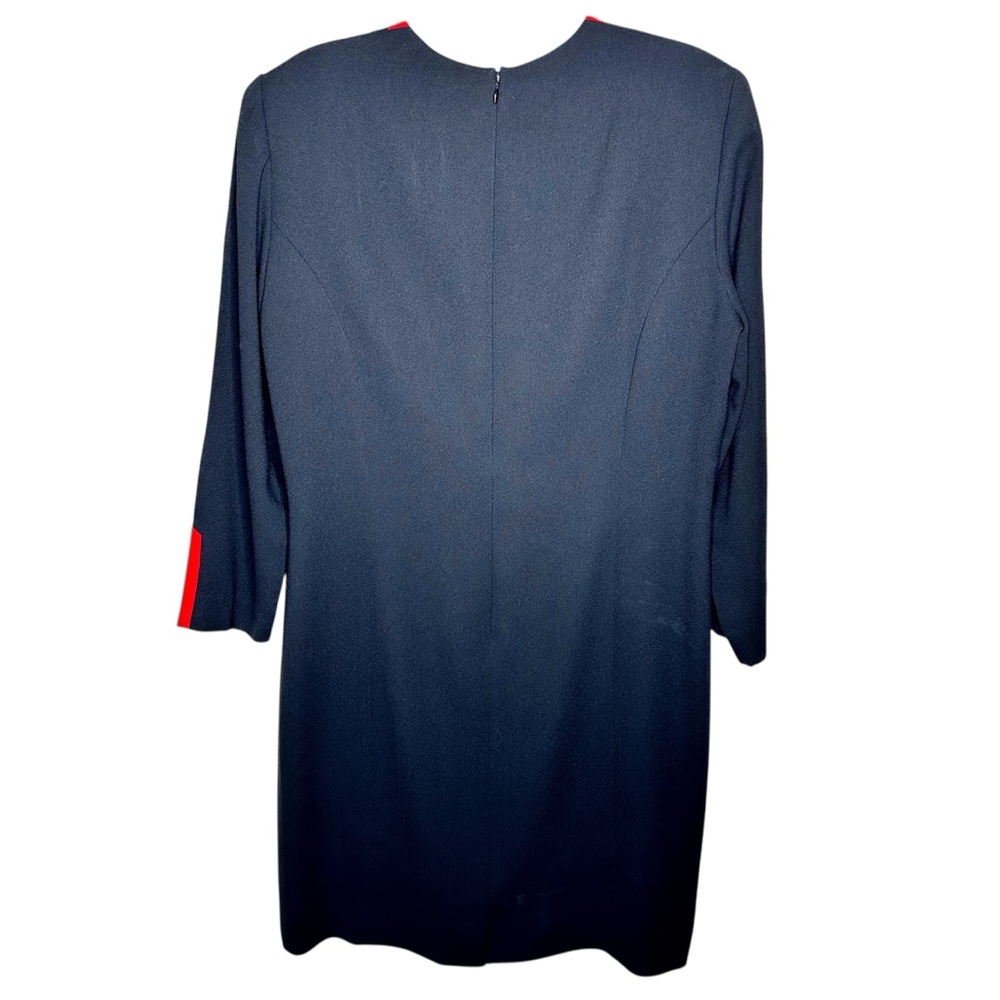 Carolina Herrera Studio Vintage 80s Dress SZ 16 Black Red - Picture 3 of 16